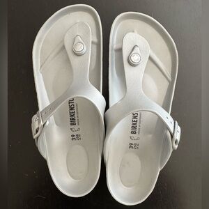 Birkenstock Sandal Gizeh Womens Silver Size EU 39 Shoe